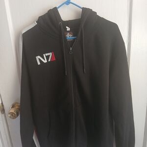 N7 Black Zip-Up Hoodie XL